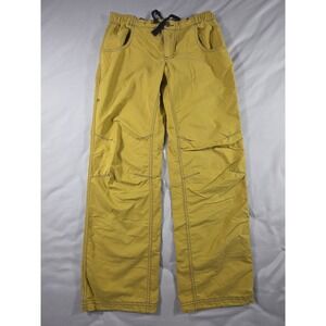 PrAna Ecliptic Pants Men Medium Yellow Organic Cotton Blend Outdoor Hiking